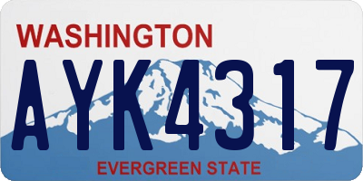 WA license plate AYK4317