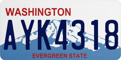 WA license plate AYK4318
