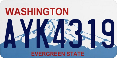 WA license plate AYK4319