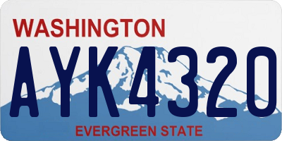 WA license plate AYK4320