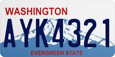 WA license plate AYK4321