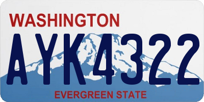 WA license plate AYK4322