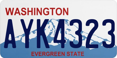 WA license plate AYK4323