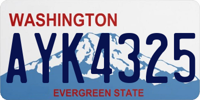 WA license plate AYK4325