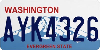 WA license plate AYK4326