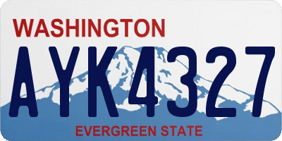 WA license plate AYK4327