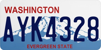WA license plate AYK4328