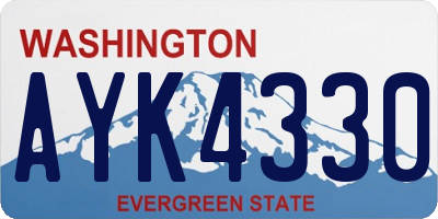 WA license plate AYK4330