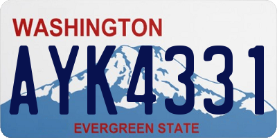 WA license plate AYK4331