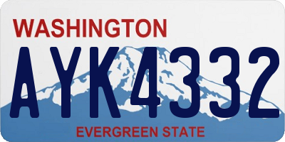 WA license plate AYK4332