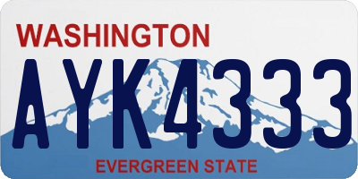 WA license plate AYK4333