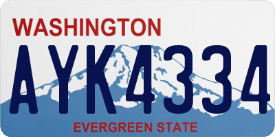 WA license plate AYK4334