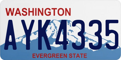 WA license plate AYK4335