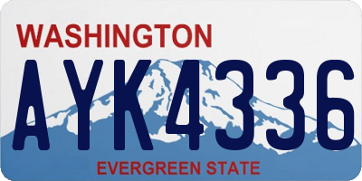 WA license plate AYK4336