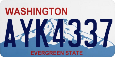 WA license plate AYK4337