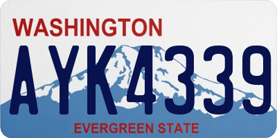 WA license plate AYK4339