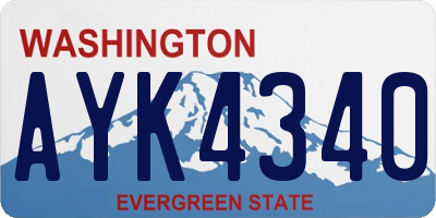 WA license plate AYK4340
