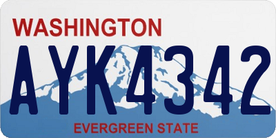WA license plate AYK4342