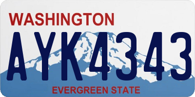 WA license plate AYK4343