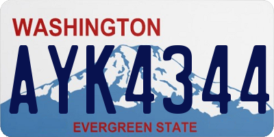 WA license plate AYK4344