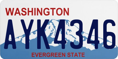 WA license plate AYK4346