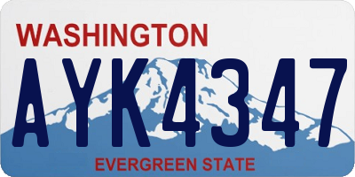 WA license plate AYK4347