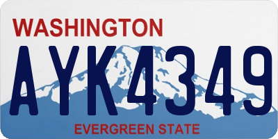 WA license plate AYK4349