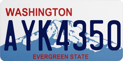 WA license plate AYK4350