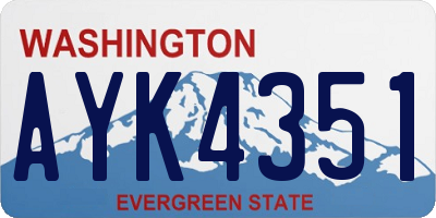 WA license plate AYK4351
