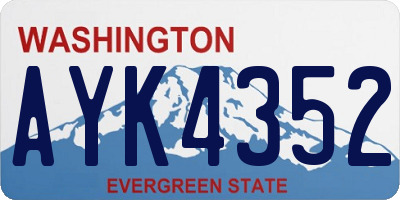 WA license plate AYK4352