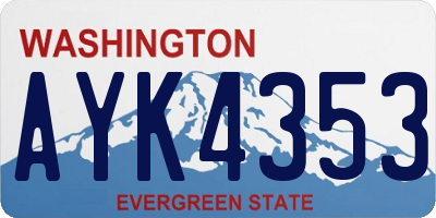 WA license plate AYK4353