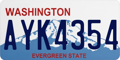WA license plate AYK4354