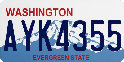 WA license plate AYK4355