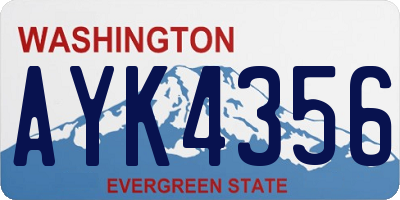 WA license plate AYK4356