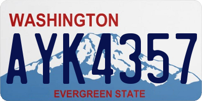 WA license plate AYK4357