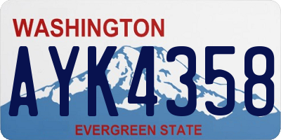 WA license plate AYK4358