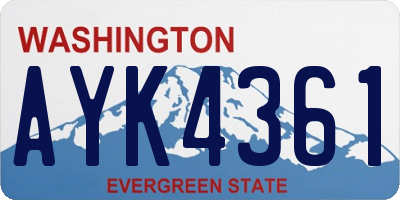 WA license plate AYK4361