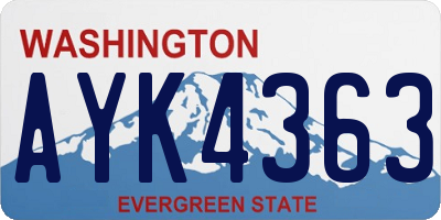 WA license plate AYK4363