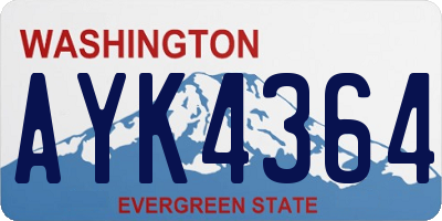 WA license plate AYK4364