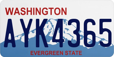 WA license plate AYK4365