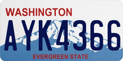 WA license plate AYK4366