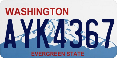 WA license plate AYK4367