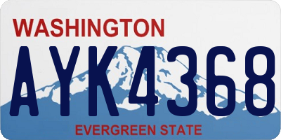 WA license plate AYK4368