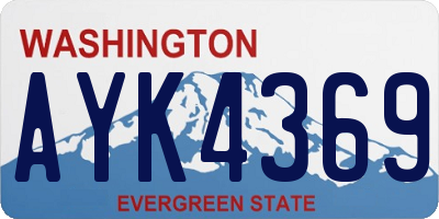 WA license plate AYK4369