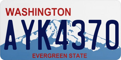 WA license plate AYK4370