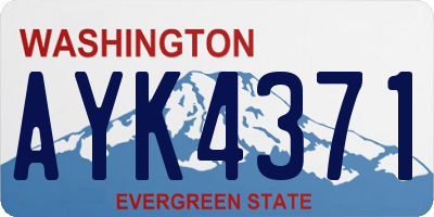 WA license plate AYK4371
