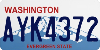 WA license plate AYK4372