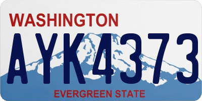 WA license plate AYK4373