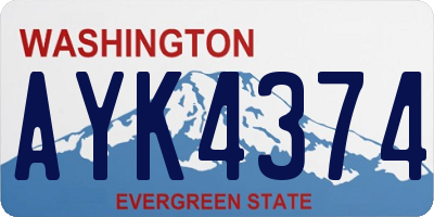 WA license plate AYK4374