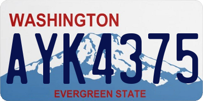 WA license plate AYK4375